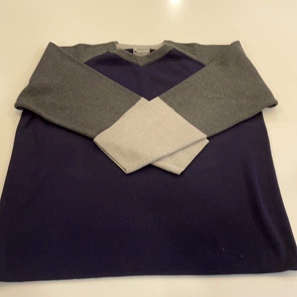 Pineapple Connection Color Block Sweater in Navy, Gray and Tan - Large - Picture 1 of 2